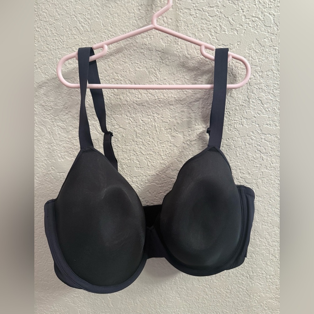 Skims Weightless Demi Bra Women’s Size 42DD Black Onyx Underwire Mesh Sheer